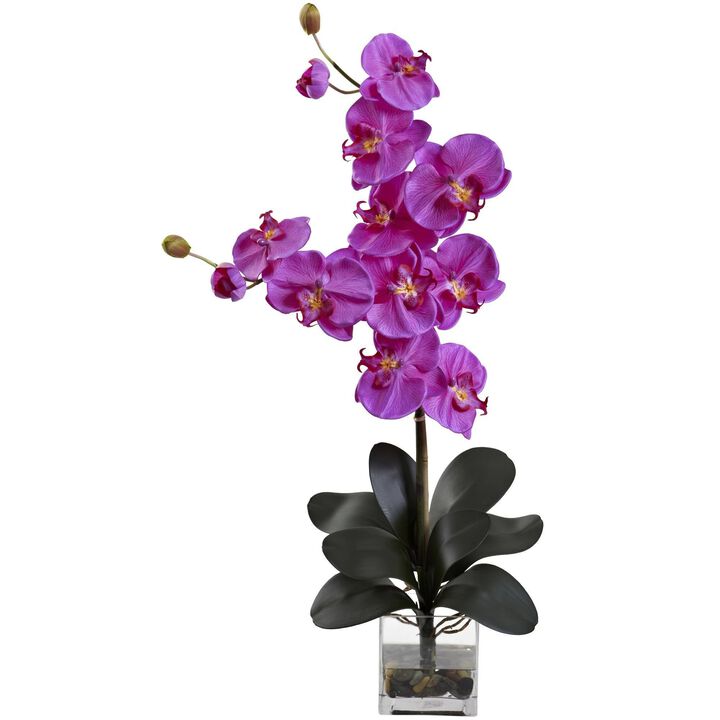 Nearly Natural Double Giant Phalaenopsis w/Vase Orchid