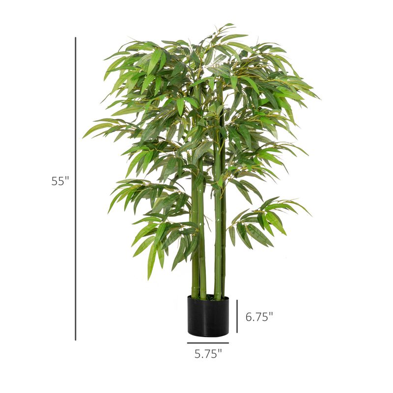 4.5ft Artificial Bamboo Tree, Faux Decorative Plant in Nursery Pot for Indoor or Outdoor DÃ©cor