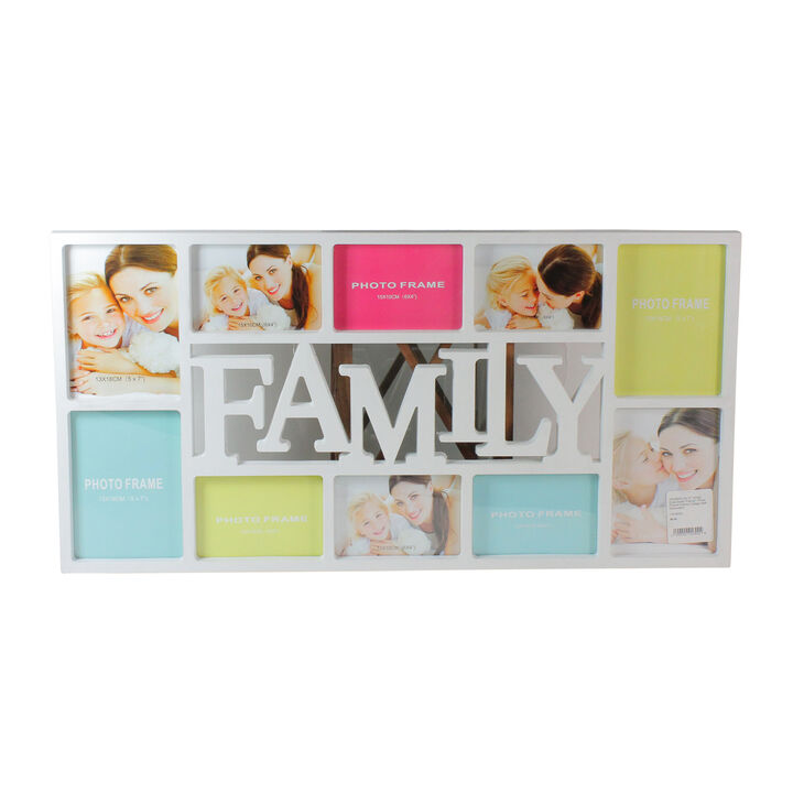 28.75" White Dual-Sized Family Photo Wall Frame