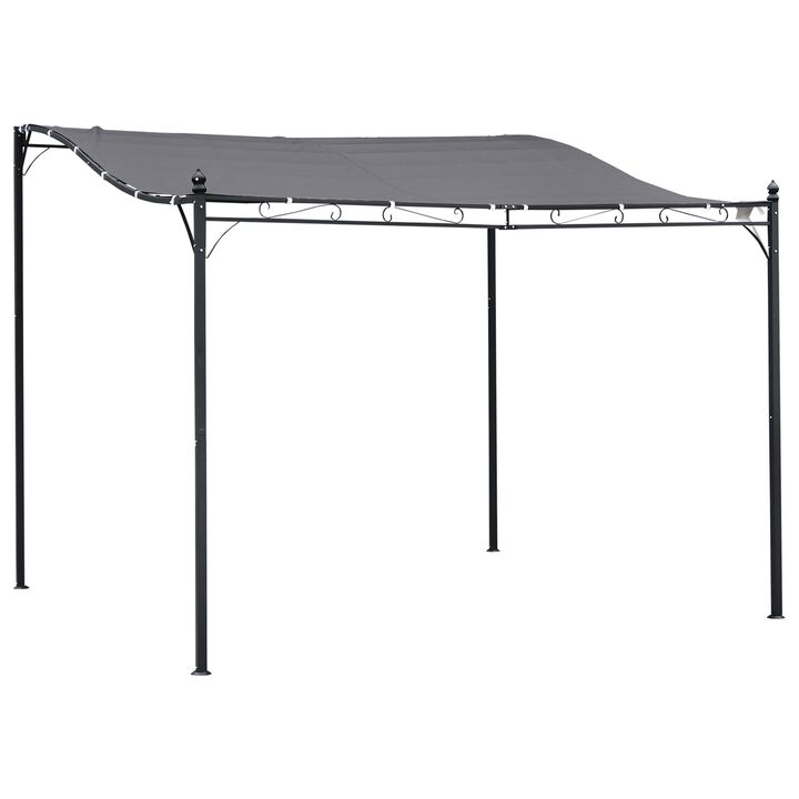10' x 10' Steel Outdoor Pergola Gazebo Patio Canopy with Durable & Spacious Weather-Resistant Design, Grey
