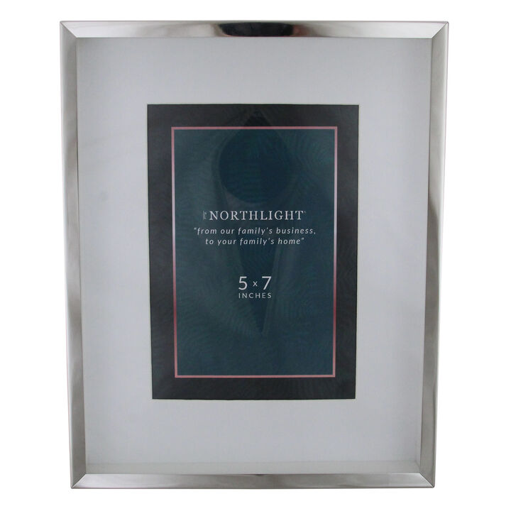10" Modern Look Rectangular 5" x 7" Photo Picture Frame - Silver and Clear