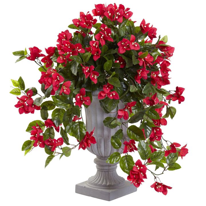Nearly Natural 28-in Bougainvillea with Urn UV Resistant (Indoor/Outdoor)