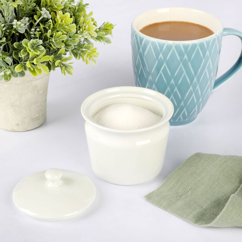 Martha Stewart Everyday 6.7 Ounce Fine Ceramic Sugar Jar with Lid