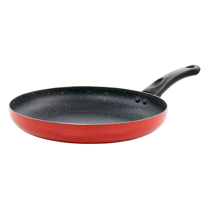 Oster Luneta 11.5 Inch Aluminum Nonstick Frying Pan in Red