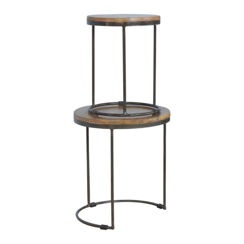 End Table Set of 2 with Iron Base