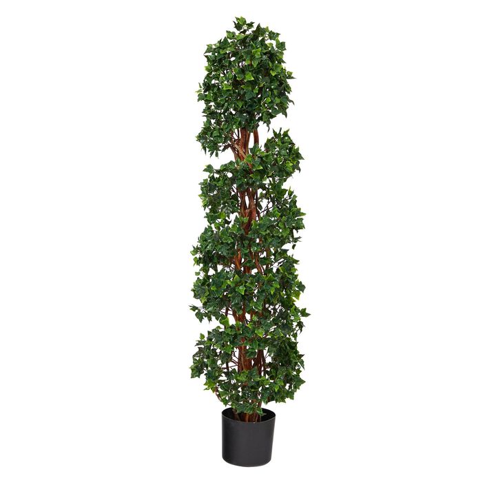 Nearly Natural 4.5-in English Ivy Topiary Spiral Tree UV (Indoor/Outdoor)