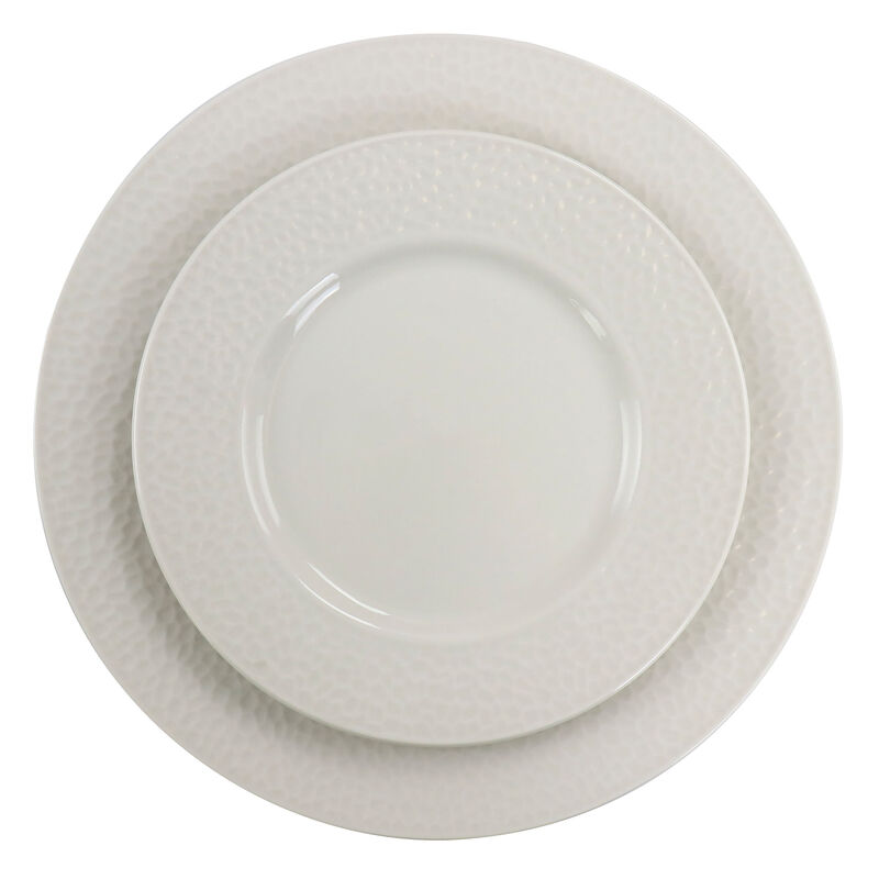 Elama Jasmine 16 Piece Porcelain Dinnerware Set in White