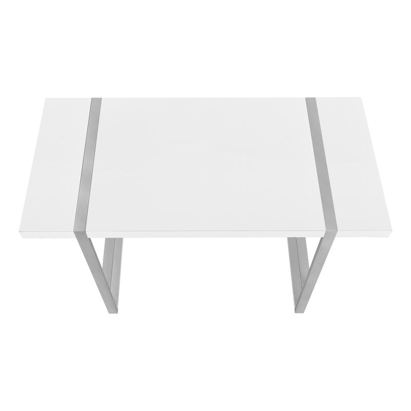 Monarch Specialties I 7663 Computer Desk, Home Office, Laptop, 48"L, Work, Metal, Laminate, White, Grey, Contemporary, Modern