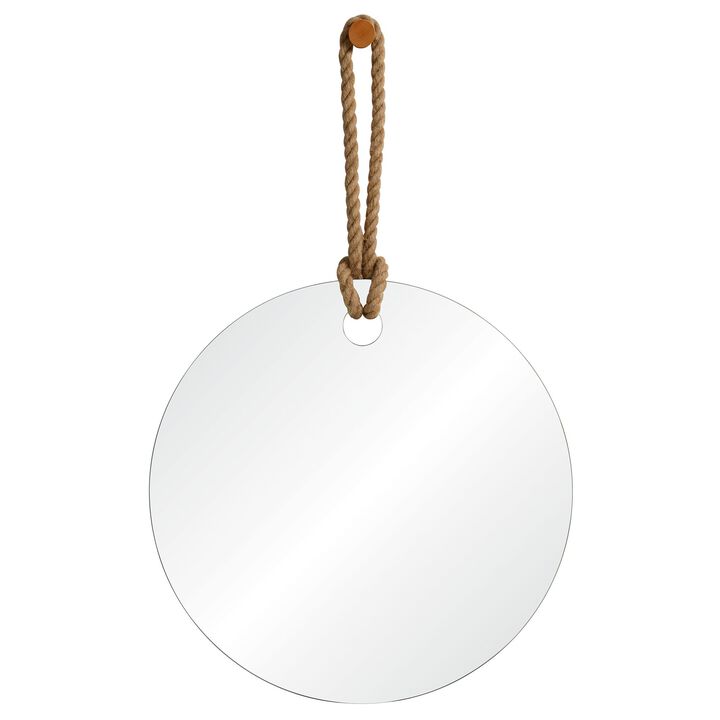 51" Brown Beveled Unframed Oval Wall Mirror