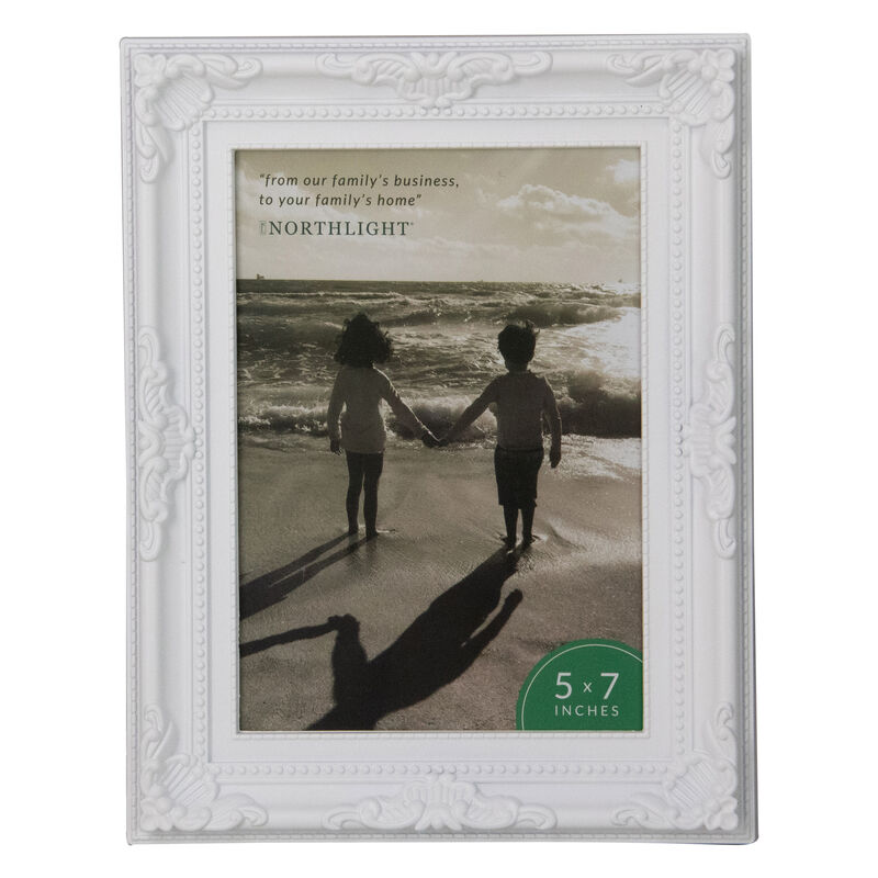 8.5" Classical Rectangular 5" x 7" Photo Picture Frame - White