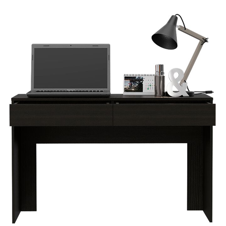 DEPOT E-SHOP Acanto 2 Drawer Writing Computer Desk, Black