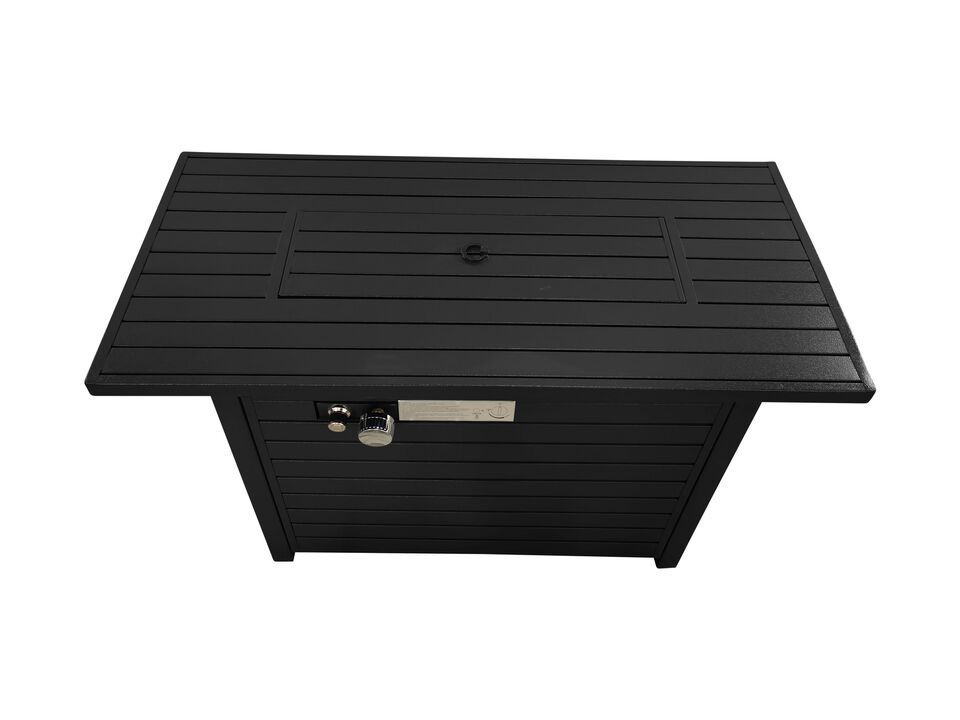 Living Source International 24'' x 54'' Rectangle Fire Pit Table with Hidden Fuel Tank
