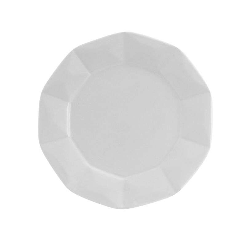 Elama Retro Chic 16 Piece Glazed Stoneware Dinnerware Set in White
