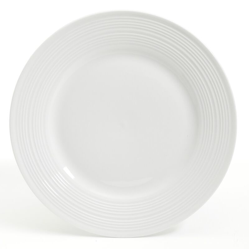 Gibson Home Embossed Buffet 16 Piece Ceramic Dinnerware Set in White