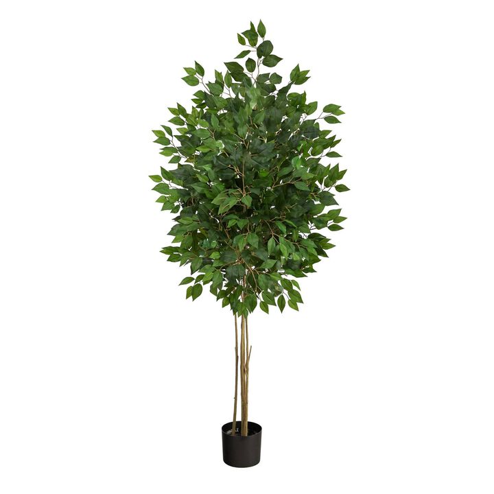 Nearly Natural 64-in Ficus Artificial Tree UV Resistant (Indoor/Outdoor)