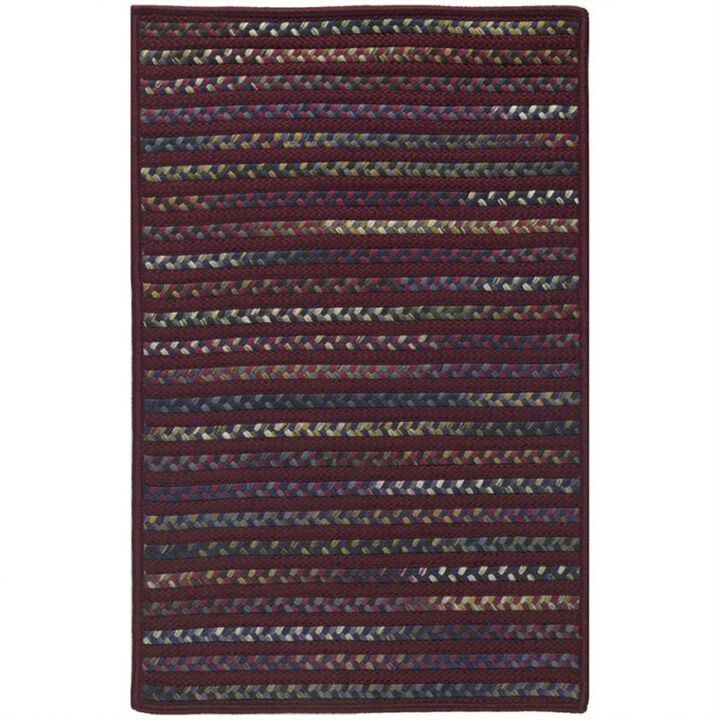 15' x 20' Merlot and White All Purpose Striped Handcrafted Reversible Rectangle Outdoor Area Throw Rug