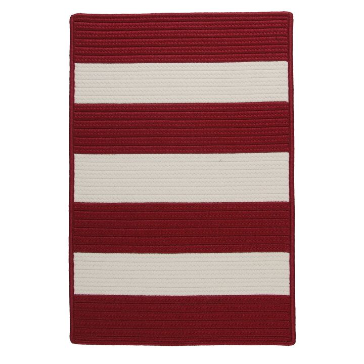 15' x 20' White and Red Striped All Purpose Handcrafted Reversible Rectangular Area Throw Rug