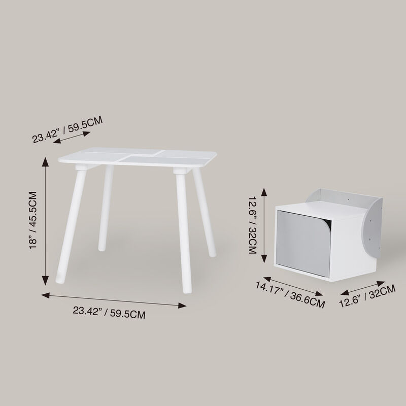 Fantasy Fields - Biscay Bricks Table & Chairs Kids Furniture - Grey