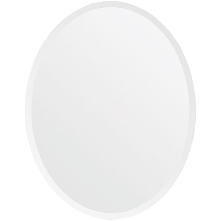 28" Clear Polished Unframed Beveled Oval Wall Mirror