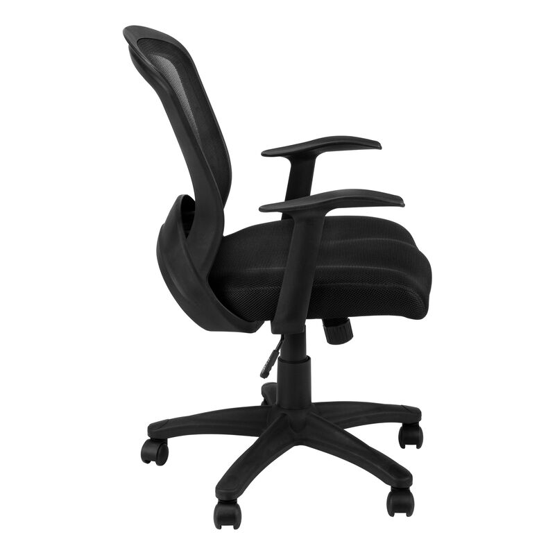 Monarch Specialties I 7265 Office Chair, Adjustable Height, Swivel, Ergonomic, Armrests, Computer Desk, Work, Metal, Mesh, Black, Contemporary, Modern