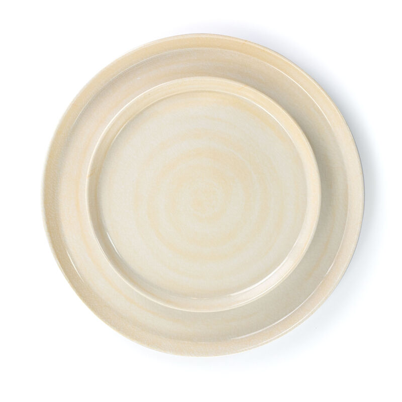 Elama Crafted Clay 12 Piece Lightweight Melamine Dinnerware Set in Cream
