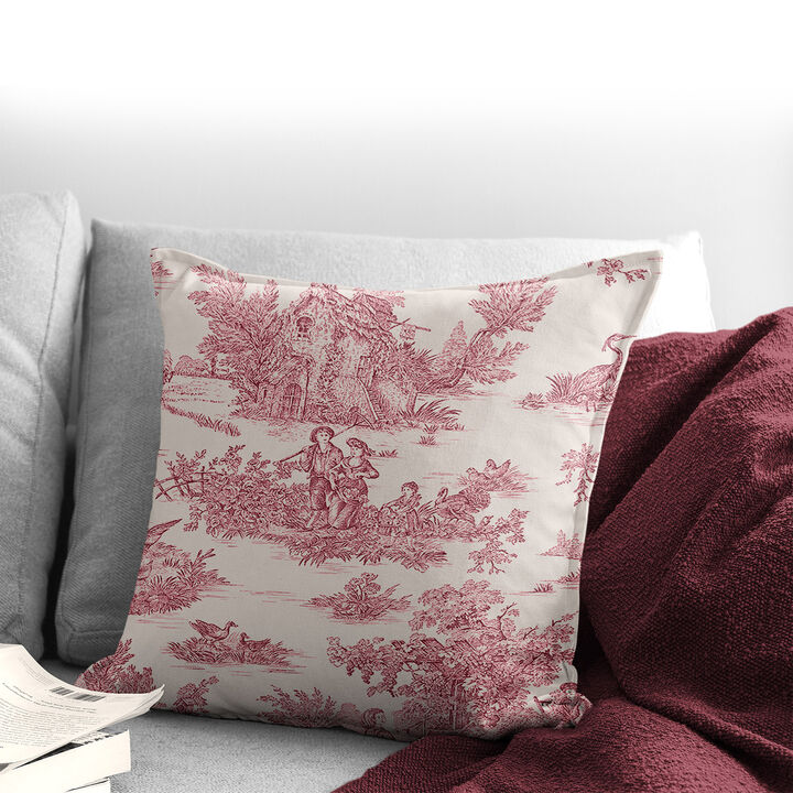 6ix Tailors Fine Linens Bouclair Red Decorative Throw Pillows