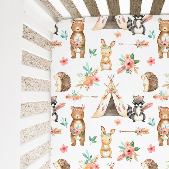 Super Soft Fitted Crib Sheet - Woodland Tribe