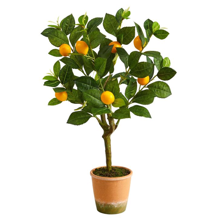 Nearly Natural 24-in Lemon Artificial Tree