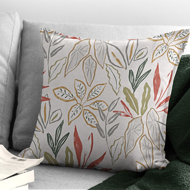 6ix Tailors Fine Linens Fall Foliage Beige Decorative Throw Pillows