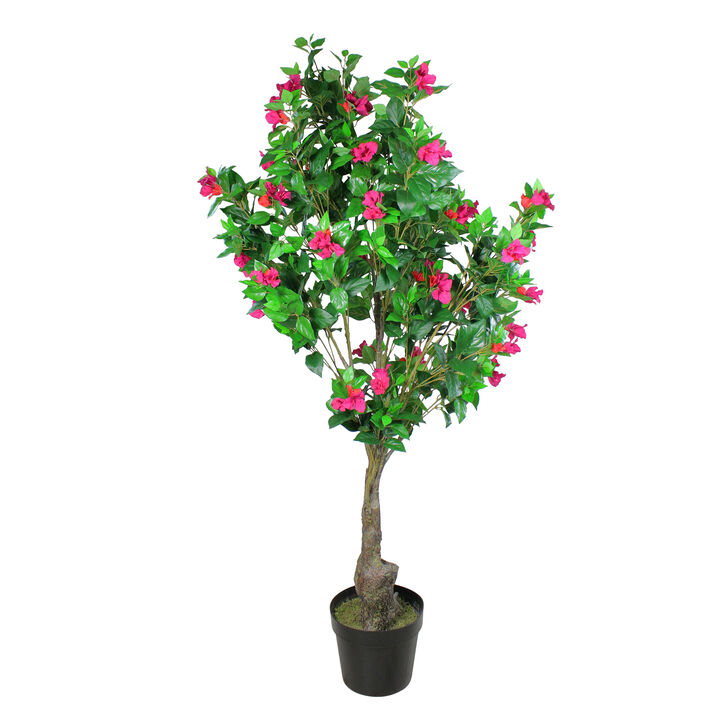 74.5" Pink and Red Potted Artificial Bougainvillea Tree
