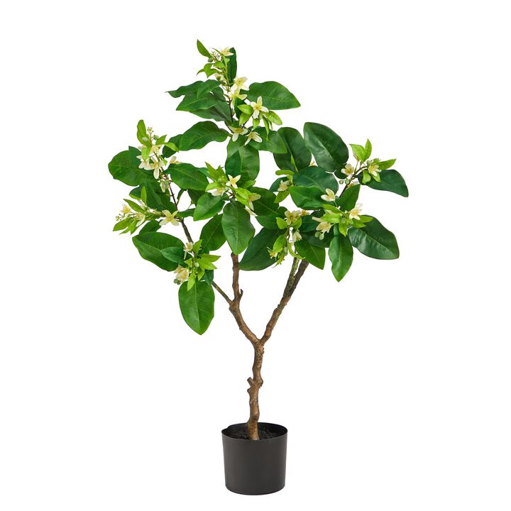 Nearly Natural 4-ft Grapefruit Flower Artificial Tree