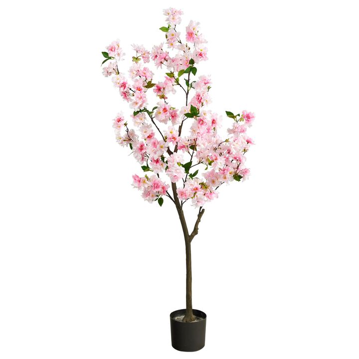 Nearly Natural 5-ft Cherry Blossom Artificial Tree