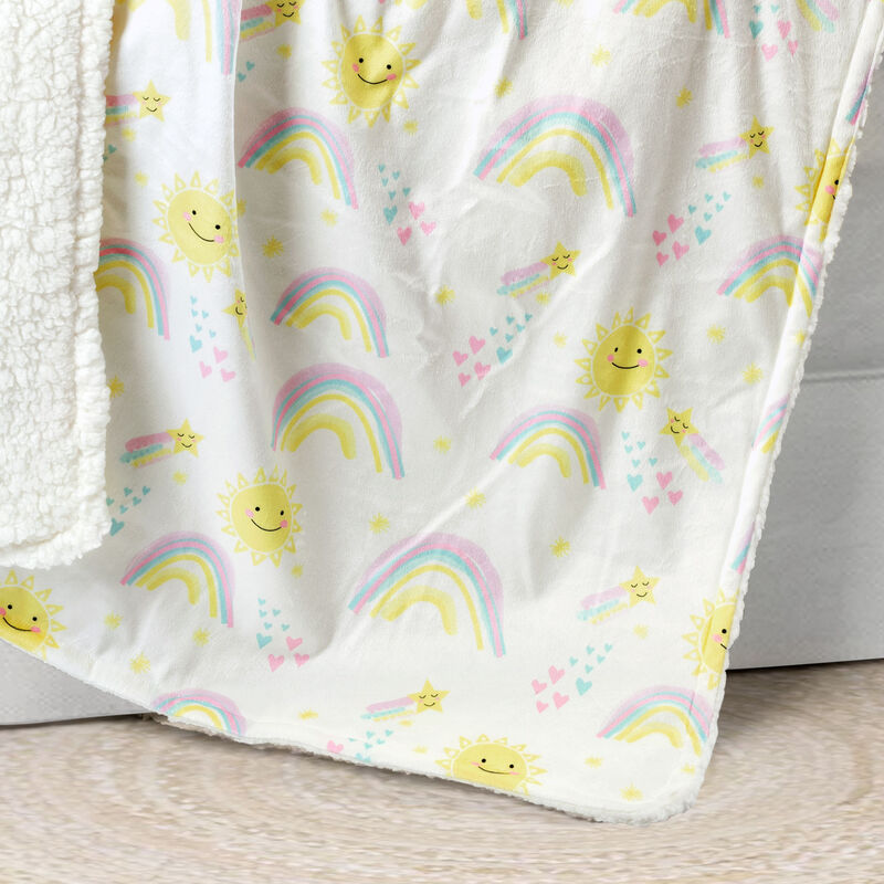 Sunshine Rainbow Reversible Soft & Plush Oversized Blanket Single