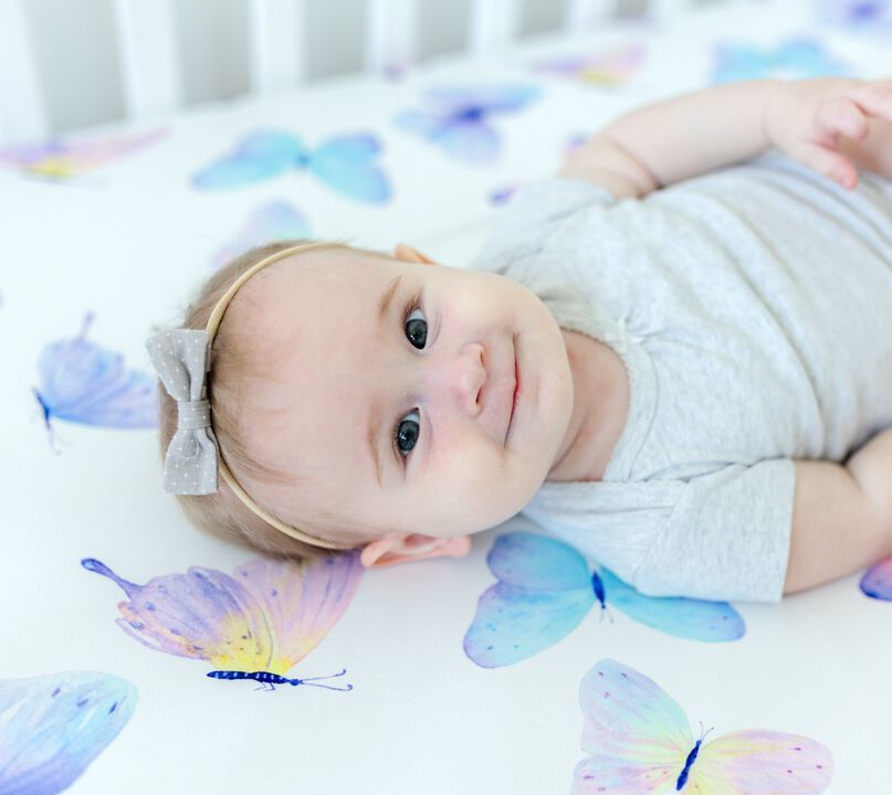 Super Soft Fitted Crib Sheet - Butterfly