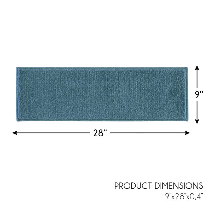 SUSSEXHOME Carpet Stair Treads Easy to Install with Double Adhesive Tape - Safe, 9" X 28" - Teal