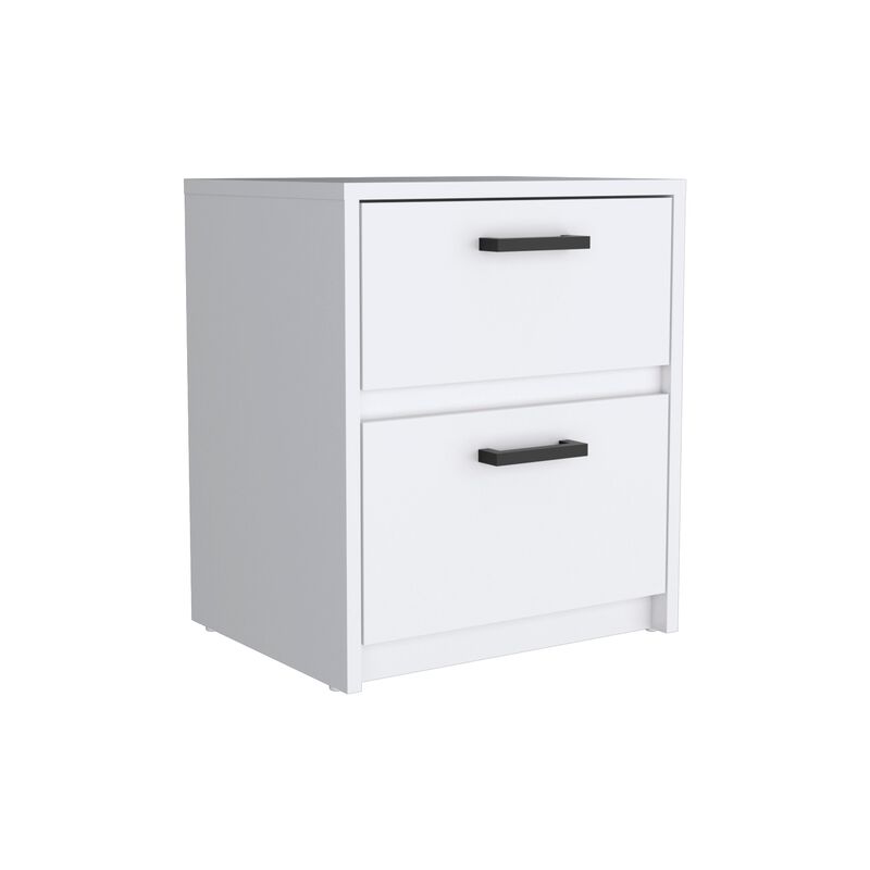 DEPOT E-SHOP Bethel 2 Drawers Nightstand with Handles
