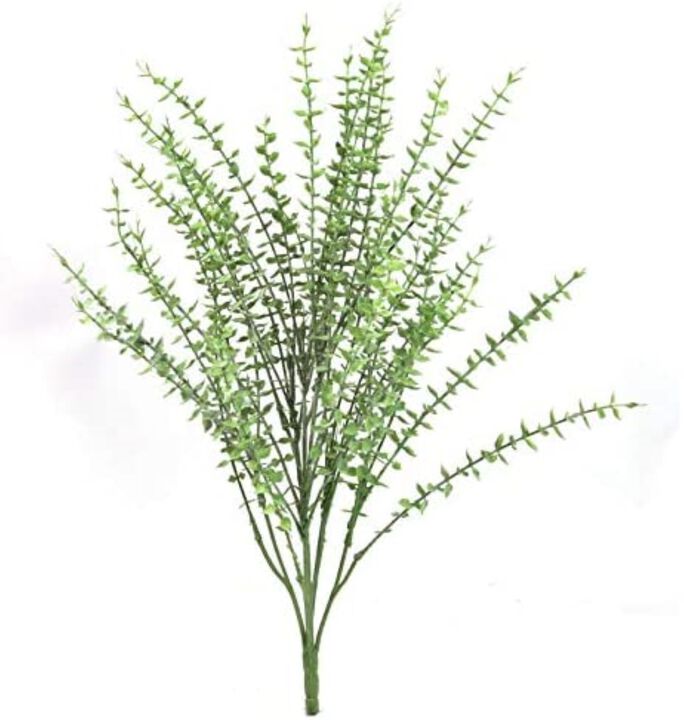 1 Artificial Eucalyptus Bush Indoor Outdoor Real Touch Look and Feel 20” Tall House Plant for Any Room Patio or spot at Home or in The Office