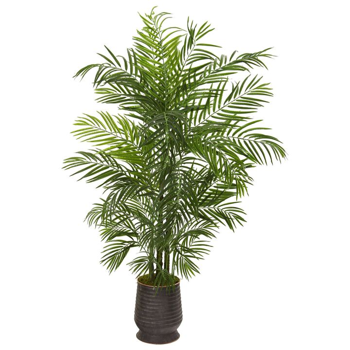 Nearly Natural 65-in Areca Palm Tree in Planter UV Resistant (Indoor/Outdoor)