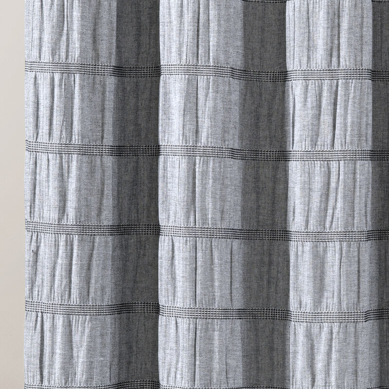Waffle Stripe Woven Cotton Shower Curtain