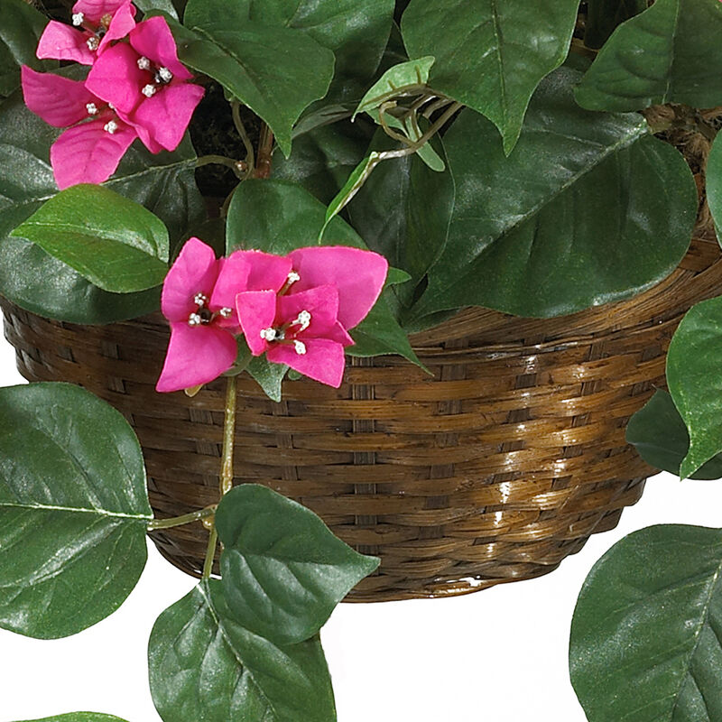 Nearly Natural 24-in Bougainvillea Hanging Basket