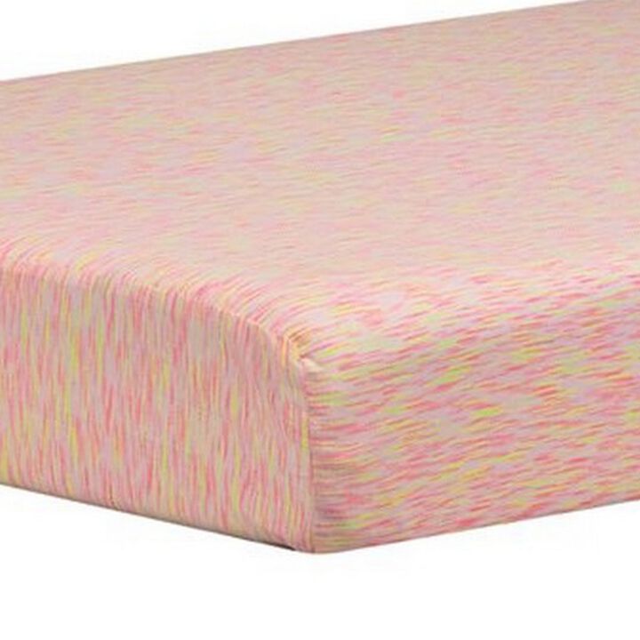Twin Size Mattress with Hyperstretch Knit Cover and Pillow, Pink- Benzara