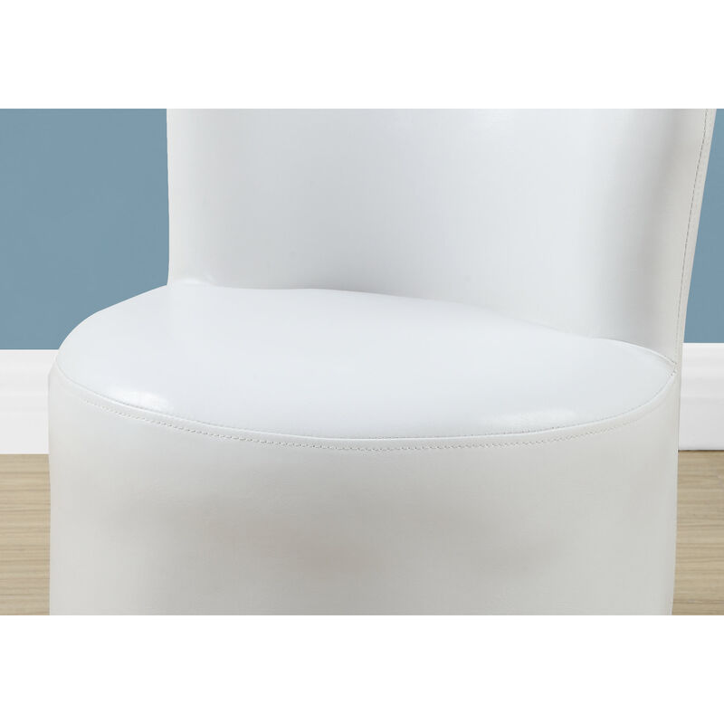 Monarch Specialties I 8153 Juvenile Chair, Accent, Kids, Swivel, Upholstered, Pu Leather Look, White, Contemporary, Modern