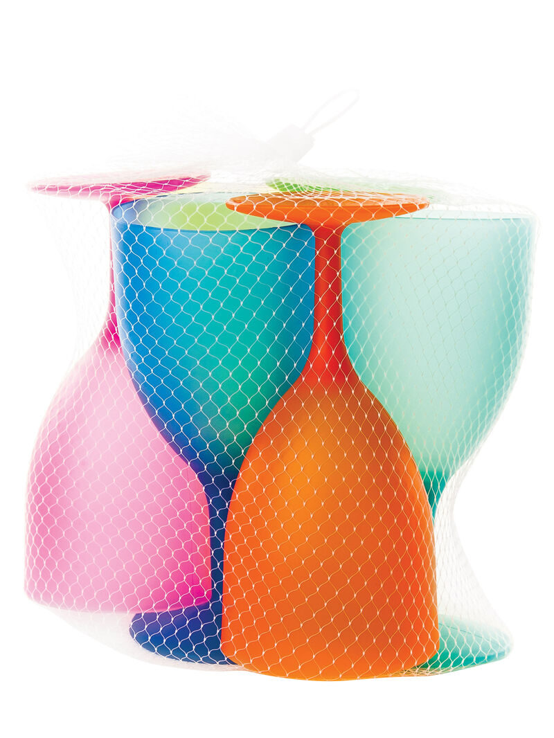 Colorful Plastic Reusable 14 oz. Water Goblets - 6 Pack