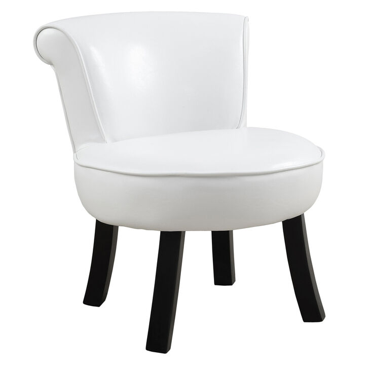 Monarch Specialties I 8155 Juvenile Chair, Accent, Kids, Upholstered, Pu Leather Look, White, Contemporary, Modern