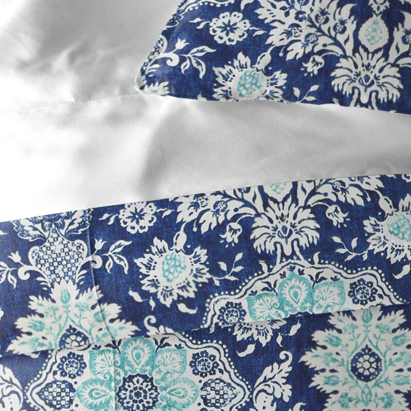 6ix Tailors Fine Linens Osha Blue/Aqua Duvet Cover Set
