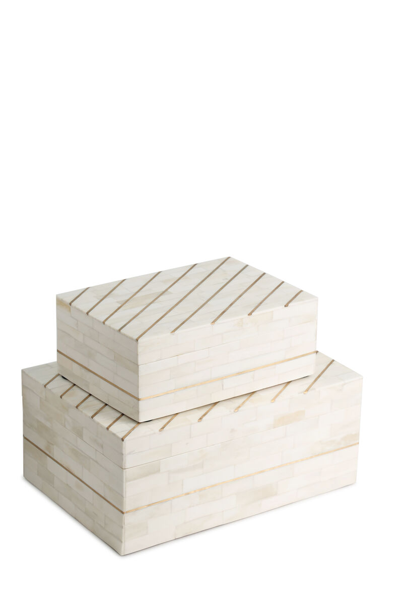 Monaco Ivory Decorative Boxes, Set of 2