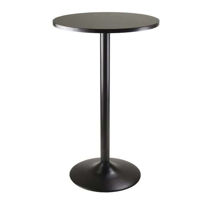 Winsome Trading Inc Obsidian Round Pub Table, Black