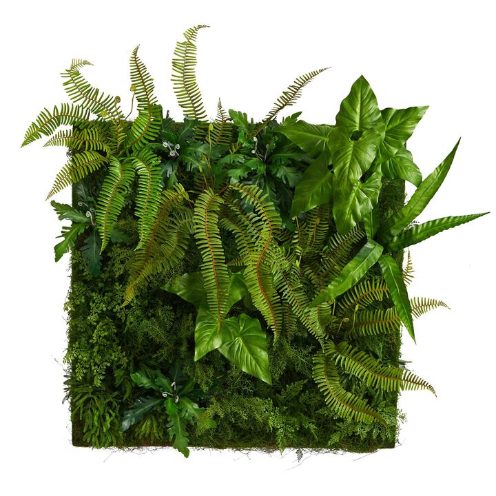 Nearly Natural 40-in x 40-in Mixed Greends Artificial Living Wall