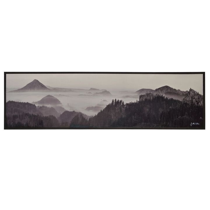 Charcoal Gray Mountain Rectangular Framed Wall Art 20" x 70"
