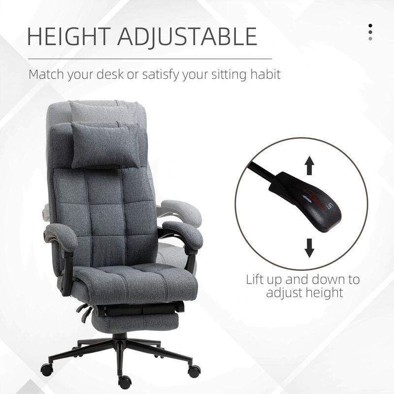 Desk Chair Ergonomic Office Chair Reclining Home Office Chair Executive Adjustable Roller Swivel Chair Dark Grey